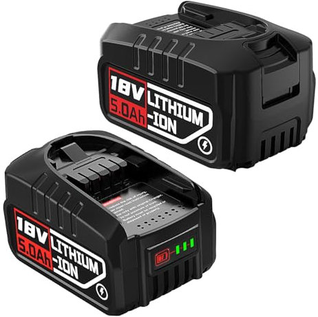 2 baterías de 18 V 5,0 Ah para Bosch casa y jardín, batería de 18 V para Gloria compatible con Bosch 18 V PBA PSB PSR