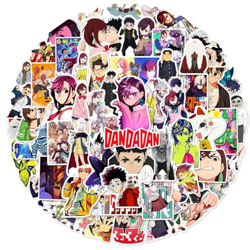 DAN DA DAN Sticker Pack 60pcs, Vinyl Anime Sticker Decals für Wasserflaschen Laptop Skateboard Notebook, Geschenk für Erwachsene Kinder Teens