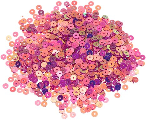 QUARKZMAN 10000 Stück Flache Lose Pailletten 4MM Bulk Cup Pailletten Pailletten Stickerei Pailletten Runde Pailetten mit Löchern für Schmuckherstellung Basteln Nähen Make-up Nagel, Rosarot