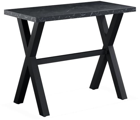 DUBI Möbel Bartisch ARNE, Stehtisch 120x60x105 cm in Marmor Optik, Esstisch mit Metallgestell für Küche, Esszimmer & Bar, Industrial Design, 23102-US-MSCH