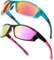 Myiaur 2 Pack Sport Sonnenbrille Damen Polarisierte Fahrradbrille & Laufbrille mit UV400 Schutz, Wraparound Sportbrille für Radfahren Laufen