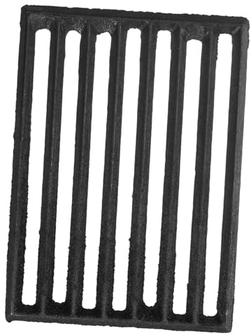 ABOOFAN Feuerrost Aus Metall Für Kaminofen Brennholzofen Verdickter Gusseisen Kanalrost 21,5x16cm Schwarz Hitzebeständig Für Holz Kohle Verbrennung