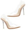 BESPORTBLE 1 Paio Tacchi a Punta Scarpe Bianche Tacchi Bianchi I Tacchi Allacciati Scarpe Da Vestito Sandali Trasparenti Décolleté Tomaia: Pu Artificiale Bianca