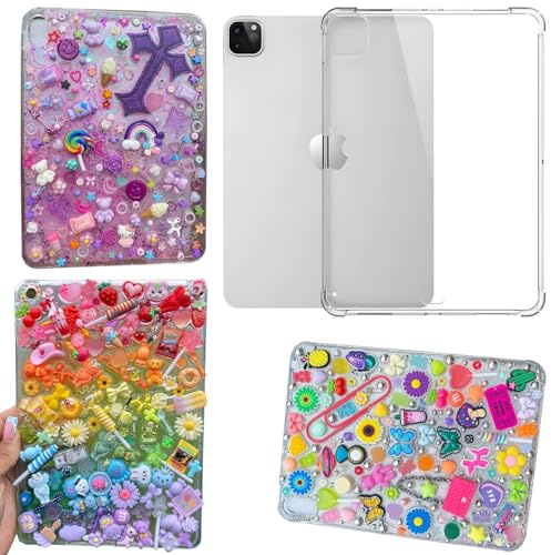 stino 5 Pack Junk Case for iPad 7th 8th 9th 10th 11th Gen Pro Air 4 5 6 7, DIY Decorative Clear Crystal Transparent Cases for Custom Design (Ipad Pro 1 2 3 4 （11“）)