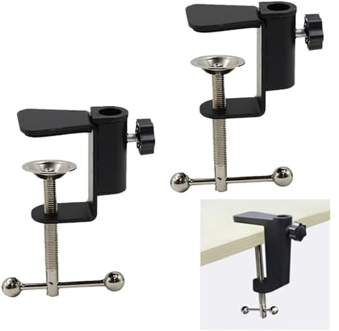 2 Stück Armklemme,C-Montageklemme,Tisch Halterung für Mikrofon,Tischklemme,Hänge Ausleger Scherenarm Ständer,Ausleger Arm Klemme für Mikrofon Arm Ständer für Mikrofon Arm Ständer
