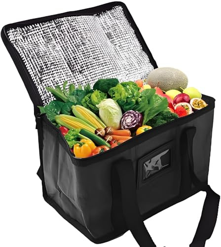 lbxtswpl Kühltasche, 40L Faltbar Picknicktasche, Thermotasche Kühltasche | Gross Isoliertasche Wiederverwendbare Isoliert Einkaufstasche Gefriertasche für Camping Picknick, Einkauf Auto BBQ