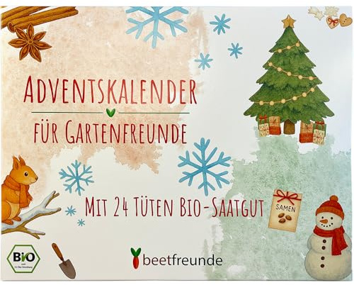 Bio-Saatgut Adventskalender – 24 samenfeste Gemüse-, Kräuter- & Blumensamen | Nachhaltiger Garten-Adventskalender von beetfreunde