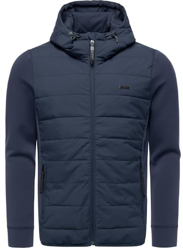 Ragwear Herren Funktions-Übergangsjacke mit Kapuze im Materialmix leichte Steppjacke Rendy Tech YOUMODO S-4XL