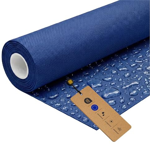 LOMIQ Polyesterstoff Wasserdicht, 100x150 cm, Blau, 366 g/m2, Meterware Stoff Outdoor, Reißfest & Pflegeleicht, Material für Markisenstoff, Segeltuch, Gartenmöbel, Zelte, Rucksäcke, Tierbetten