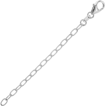 trendor Verlängerungskette 925 Silber Rhodiniert Weitanker 7 cm 21666 | hochwertiges Verlängerungs-Kettchen für Frauen und Männer, attraktives Weitankermuster
