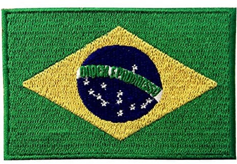 Brasile Bandiera Nazionale Ricamato Brasiliano Brasile Stato Emblem Ferro Sul Cucia Sulla Zona
