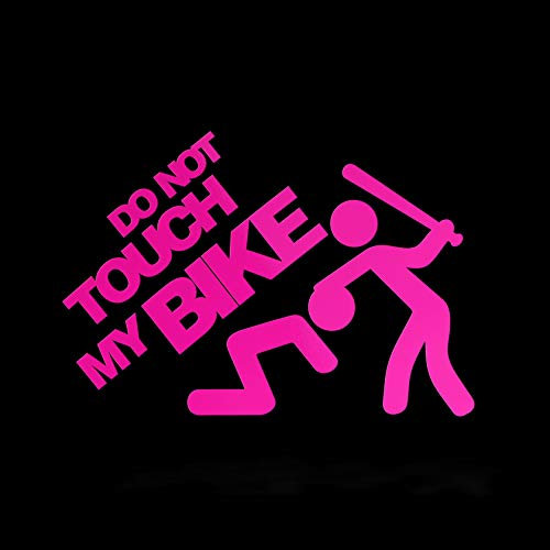 ERREINGE STICKER PRESPAZIATO ROSA FLUO 12cm - Don't Touch My Bike - Adesivo Decal Decalcomania Vinile Murale Laptop Auto Moto Casco Camper