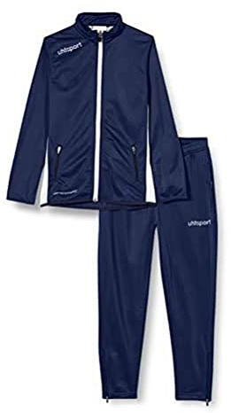 uhlsport ESSENTIAL Classic Trainingsanzug für Herren, Jugendliche & Kinder, klassischer Sport-Anzug, Jogging-Anzug, Jogging-Hose & Jacke, Tracksuit, Navy / White, 3XL