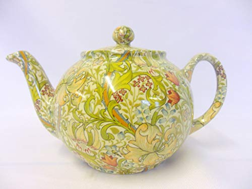 2 Cup teapot in William Morris Golden Lilly Design by Heron Cross Pottery.