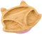 bamboo bamboo Baby Teller Kinderteller, Kindergeschirr mit Saugnapf, Sugnapf Teller Baby ab 6 Monaten (Fuchs, Rosa)