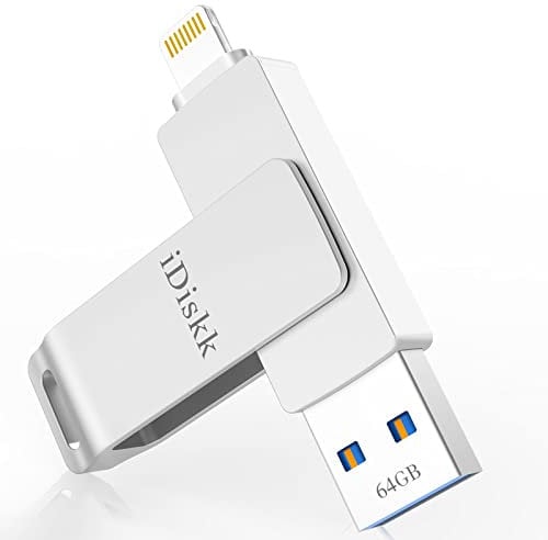 MFi Certified 64GB USB Memory Stick USB Flash Drive for iPhone 14Pro / 13/12 /11/8/7/6/5 / New iPad Pro, Pendrive for iPhone and Mac iOS 14, Photo Storage Extension Key for iPhone/iPad
