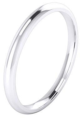 Unisex Sterling Silver 2mm Super Heavy Court Shape Polished Wedding Ring (U)