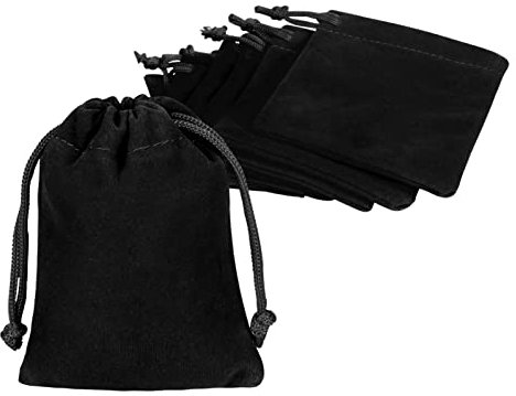 Shintop 10pcs Velvet Drawstring Bags, 8x10cm Velvet Pouches for Jewelry Gift Packaging (Black)