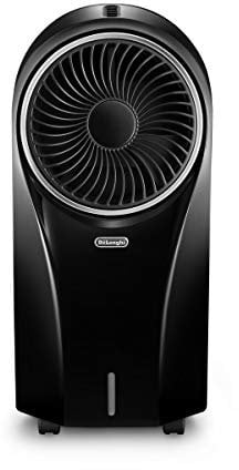 De'longhi EV250.BK - Climatizador Evaporativo con Ionizador y Filtro Antipolvo, Depósito de 4,5L con 6h de Autonomía, Protección ipx4, Pantalla LED, Mando a Distancia, Refrigeración Natural, Negro
