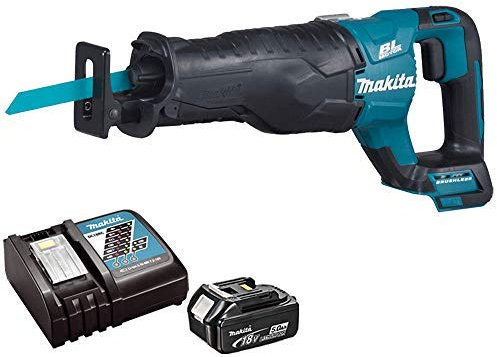 Makita DJR187Z 18v Brushless Reciprocating Sabre Saw with 5.0Ah BL1850 Battery & DC18RC Charger