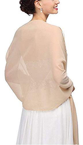 Damen-Schal, Stola, aus Seide, Wrap, Pashmina, für Hochzeit, Abend, Zeremonien, Partys, 180 cm x 70 cm, aprikose, 180*70CM