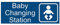Baby Wickelstation Schild 20,3 x 7,6 cm mit Englisch und Symbol, Blau für Männer, Frauen, Unisex