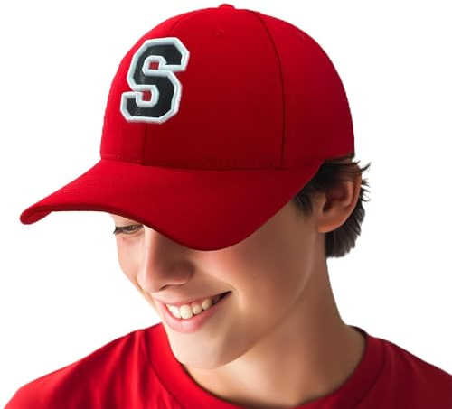 Baseballkappe 3D-Stickerei Lässige Baumwolle Alphabet A-Z Red Caps Schwarz Brief Snap Back Hut Hüte Unisex Jungen Mädchen Cap Baseball ROT Hut Kinder