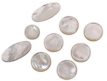 Excceart 9-teiliges Set Saxophon-Tasten, Einlagen, Muschel, Fingerknöpfe für Alt, Tenor, Sopran, Saxophon, Ersatzteil (weiß)
