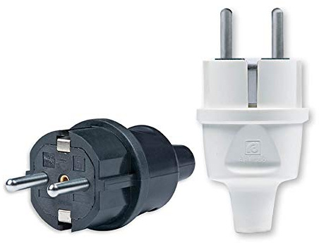 ALING-CONEL Schutzkontakt Stecker STANDARD (kurze Ausführung) 16A/250V~ Schwarz