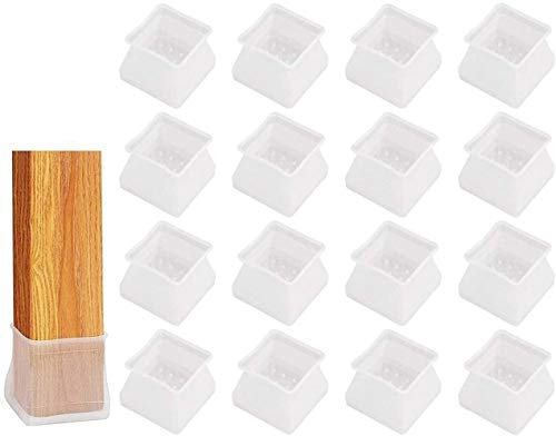 16 Pcs Silicone Chair Leg Caps Protector Floor Protector Round Square Furniture Feet Covers