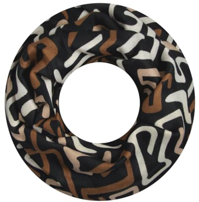 Majea Damen Loop Schal Schlauchschal Halstuch (880021) (schwarz 21)