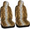 Auto-Sitzbezüge Set, Leopard Short Plush Vordersitze Auto-Sitzschoner Auto-Zubehör Innenraum Dekoration Auto-Schonbezüge Teilbarer für Fahrersitz & Beifahrer (Yellow,2Pcs)