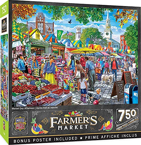 MasterPieces 750-teiliges Puzzle für Erwachsene, Familie oder Kinder – Markttag Nachmittag – 45,7 x 61 cm
