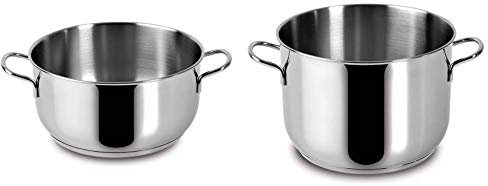 Lagostina Casseruola Fond 2 Manici Every Acciaio Inox 18 10 Cm22 Pentole Cucina, Inossidabile, Argento, 22 cm & 010715020418 Every Pentola, Acciaio Inox, Diametro 18 cm, 3 Litri, Altezza 14, 5 cm