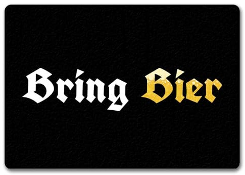 speecheese Fussmatte Bring Bier mit lustigem Spruch schwarz rutschfeste Türmatte witzig Schuhabstreifer die perfekte Geschenkidee Spruch-Geschenke Biertrinker Party-Keller