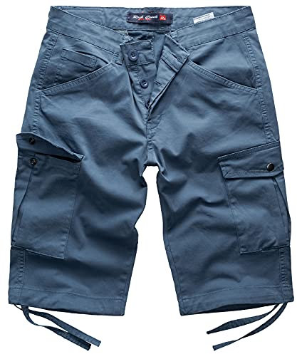 Rock Creek Herren Cargo Shorts Chinoshorts Kurze Hose Short Cargoshorts Sommer Kurzehose Sommerhose Bermudas Stretch Short RC-393 Blau W32