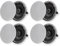 Micca Architecture Series 2-Way in Ceiling in Wall Speaker, Rimless Design, 6.5 Inch Woofer, 8-Inch Cutout Diameter, 4 Pack, White