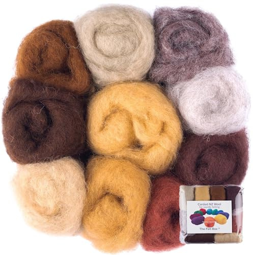 The Felt Box Brown Carded Wool Shade Rolls Needle & Wet Felting 100g