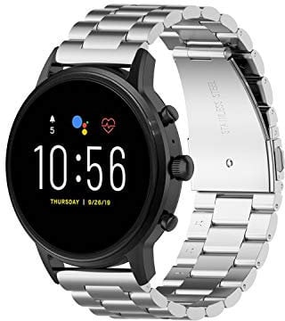 Chofit Bracelets en métal compatibles avec Fossil Gen 6/Gen 5E, bracelets de rechange en acier inoxydable pour montre intelligente Gen 6/Gen 5E (22 mm, argent)