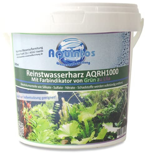 Reinstwasserharz/Michbettharz/Mischbettharzfilter mit Farbindikator von grün zu orange - Aquintos (1 Liter)