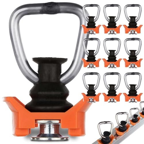Safetytex 10 Stück Single Fitting - Endfitting orange Kunststoff - Endbeschlag Set - Zurrring für Airlineschiene -Zurrschienen Zubehör - Belastbarkeit 800 daN, Bruchlast 1600 daN