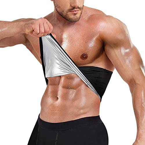 KUMAYES Bauchweggürtel Herren Fitness Gürtel Sauna Sport Taillenformer Saunagürtel Schwitzgürtel Waist Trainer Gewichthebergürtel (Schwarz, M)
