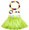 duoyif Hawaii Party Hula Rock Mit Blumenkette, Hawaiian Gras Hula Rock, Hawaii Outfit Grasröcke Hula Kostüm Für Karneval Oktoberfest Strandpartys Cheerleading Ostern Weihnachten 40cm (Grün)