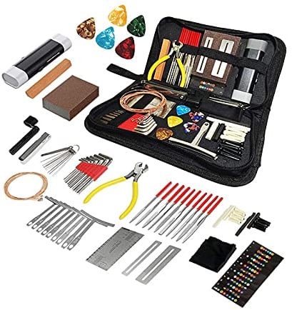 Guitar Repair Kit Set, 72 Piece Professional Guitar Repair Kit Including Guitar Strings, Plectrums, Bridge, Guitar Code For Acoustic Electric Guitar Bass Ukulele
