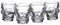 Deko Schnapsglas ''Braindead'' - 4er Set - Totenkopf Skull Shot Glass - Party Bar Halloween