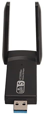 Jectse Adaptador WiFi USB Inalámbrico, Antenas Duales de 1300Mbps 2.4G 5.8G Adaptador de Red USB de Banda Dual para PC de Escritorio, para Vista/XP/2000/7/8/10, para Linux, para