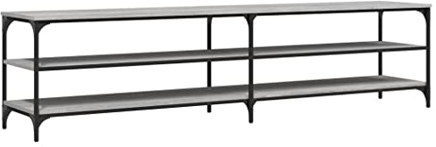 vidaXL TV Schrank, Fernsehschrank mit viel Stauraum, Lowboard für Fernseher Wohnzimmer, Fernsehtisch HiFi Schrank TV Möbel, Grau Sonoma Holzwerkstoff Metall
