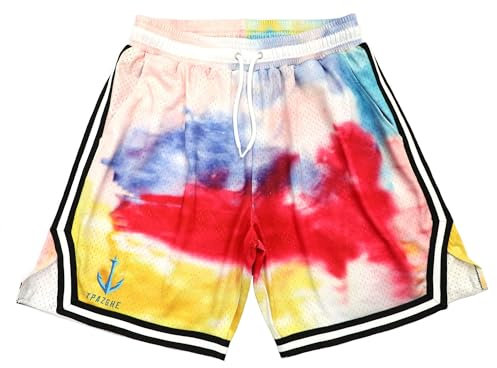 TPAZGHE Basketball-Shorts für Herren, Netzstoff, Fitnessstudio, Sport, Workout, Training, Kordelzug, Retro-Laufshorts mit Taschen, A014, Klein