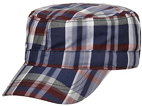 Lipodo Classic Cotton Check Army Cap - Karierte Mütze - Verstellbare Kappe - Atmungsaktiv - Unisex - Frühjahr/Sommer blau One Size