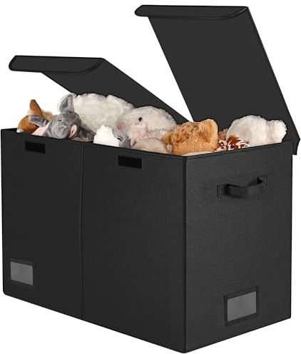 GRANNY SAYS Organizador y Baúl de Juguetes Infantil, Caja de Almacenaje Negro, Pack de 1, Para Guardar Juguetes